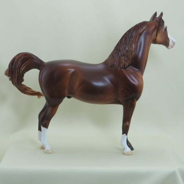 MAHJONG - OOAK Dapple Chestnut Morgan Model Horse - 4/15