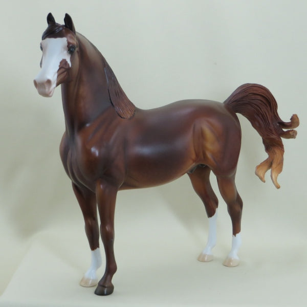 MAHJONG - OOAK Dapple Chestnut Morgan Model Horse - 4/15