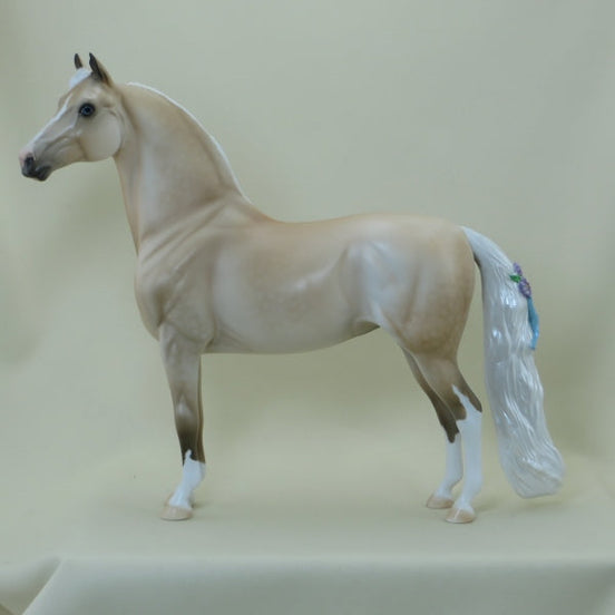 APPLE BITS - OOAK Dapple Palomino Morgan Model Horse with Ribbons - 4/15