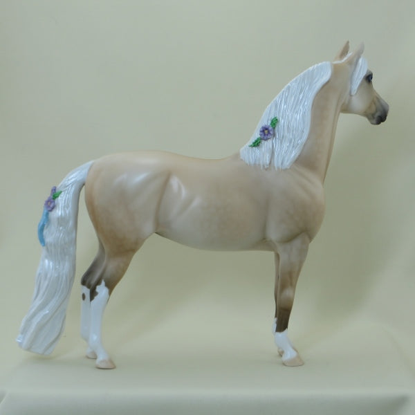 APPLE BITS - OOAK Dapple Palomino Morgan Model Horse with Ribbons - 4/15
