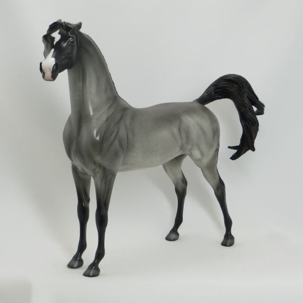 MOTHER LOVE - OOAK Dark Roan Pinned Ear Arabian Model Horse - 5/15