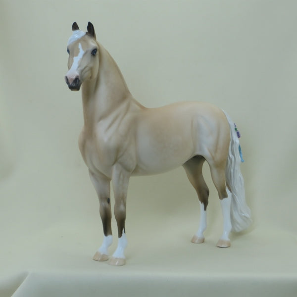 APPLE BITS - OOAK Dapple Palomino Morgan Model Horse with Ribbons - 4/15