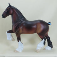ANGUS - OOAK Dapple Bay Trotting Drafter Model Horse - 3/15