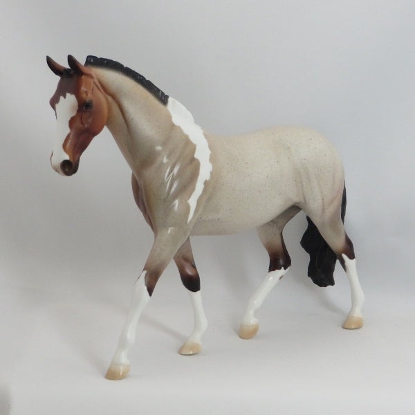 MOTHER&#39;S LITTLE HELPER - OOAK Bay Roan Paint Pony Model Horse - 5/15