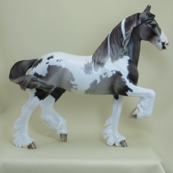 MARSHMALLOW MATEY - OOAK Dapple Rose Gray Pinto Trotting Draft with Mapping 4/15