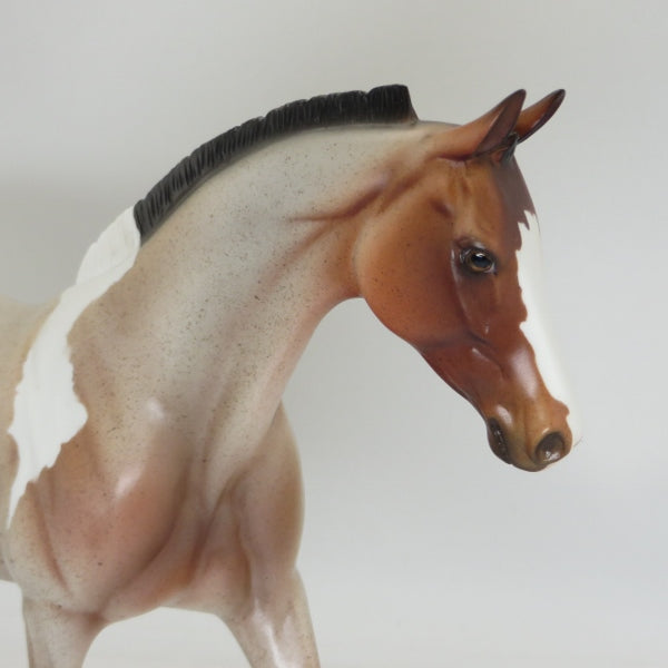 MOTHER&#39;S LITTLE HELPER - OOAK Bay Roan Paint Pony Model Horse - 5/15