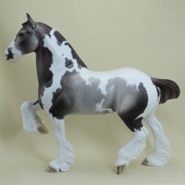 MARSHMALLOW MATEY - OOAK Dapple Rose Gray Pinto Trotting Draft with Mapping 4/15