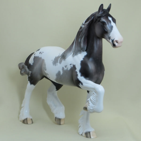 MARSHMALLOW MATEY - OOAK Dapple Rose Gray Pinto Trotting Draft with Mapping 4/15