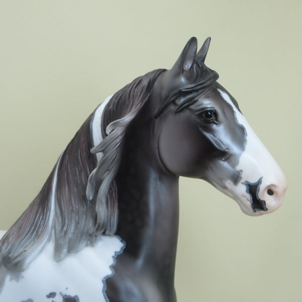 MARSHMALLOW MATEY - OOAK Dapple Rose Gray Pinto Trotting Draft with Mapping 4/15