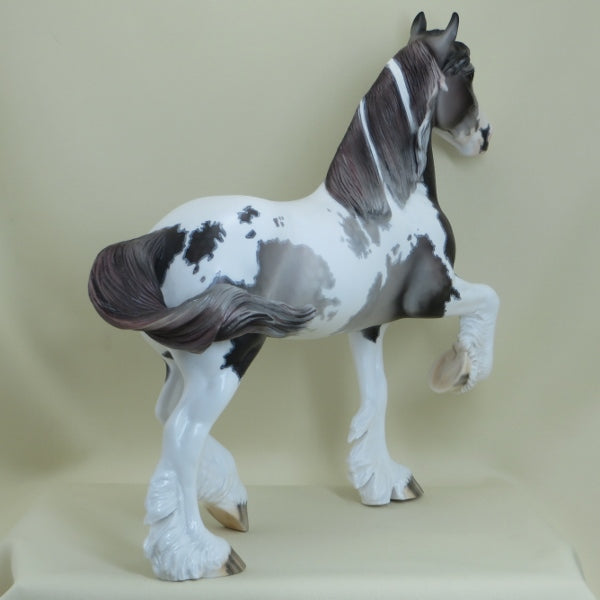 MARSHMALLOW MATEY - OOAK Dapple Rose Gray Pinto Trotting Draft with Mapping 4/15