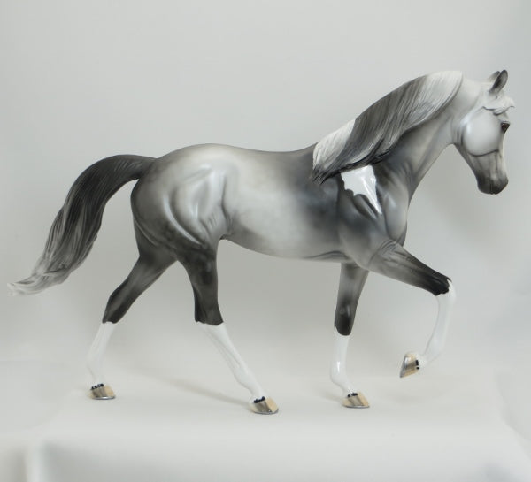 THE BEST DAY - OOAK Dapple Gray Pinto Tennessee Walker Model Horse - 5/15