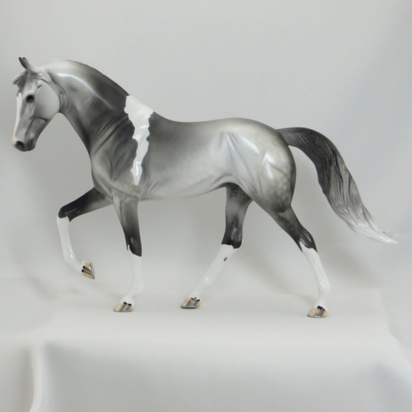 THE BEST DAY - OOAK Dapple Gray Pinto Tennessee Walker Model Horse - 5/15