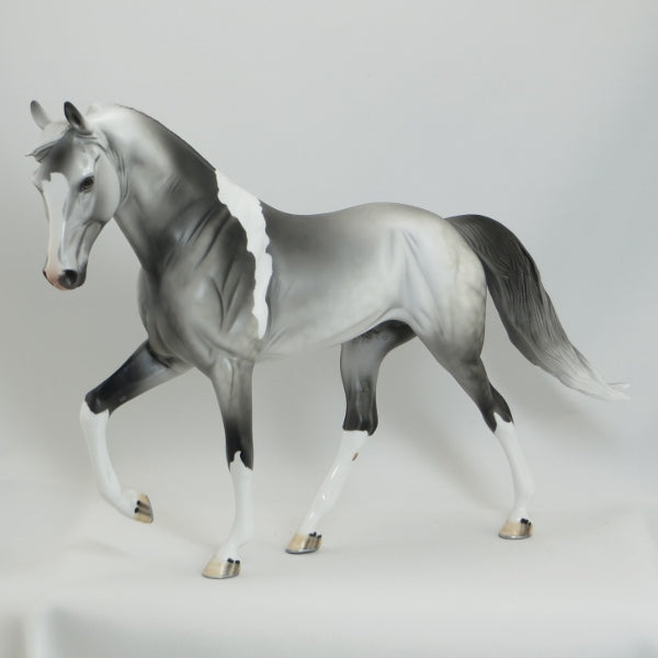 THE BEST DAY - OOAK Dapple Gray Pinto Tennessee Walker Model Horse - 5/15