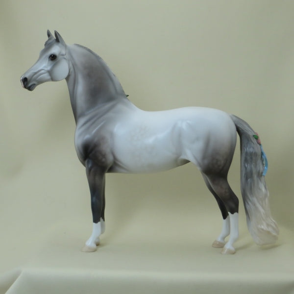 PUFKINS - OOAK Dapple Gray Morgan Model Horse with Ribbons - 4/15