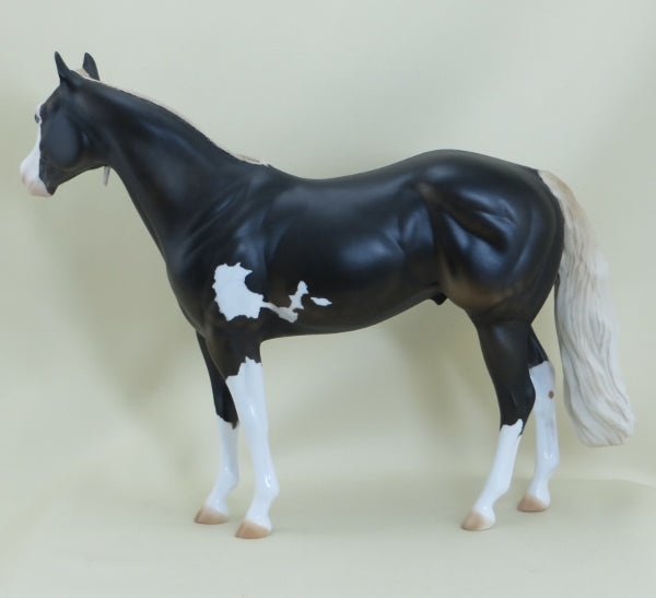 O&#39;DOOLEY - OOAK Chocolate Flaxen Mane/Tail Pinto Stock Model Horse - 3/15