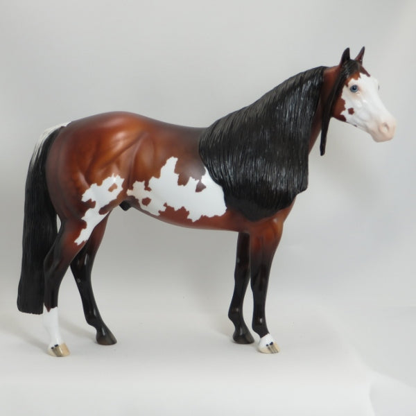 MAMA I'M COMING HOME - OOAK Dapple Bay Long Mane Paint Stock Horse 5/15