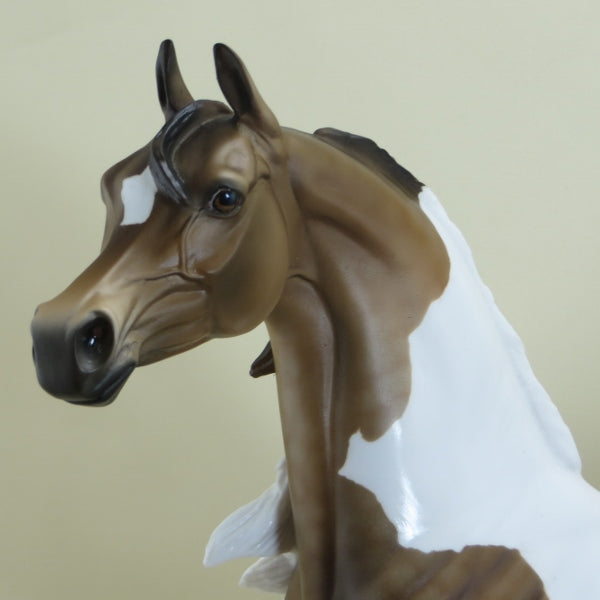 BOTH SIDES NOW - OOAK Wind Blown Bay Dapple Pinto Arabian Model Horse - 3/15
