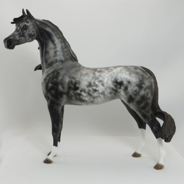 SNOWSHOES - OOAK Marbled Gray Appaloosa Arabian Model Horse