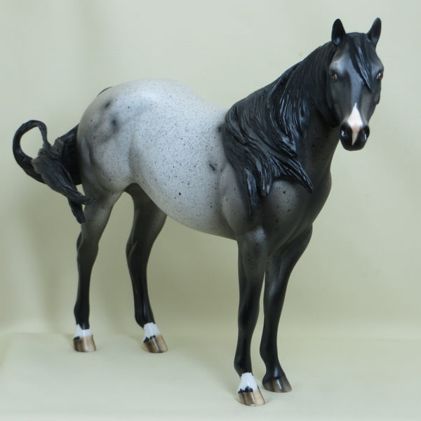 ALLIGATOR SKY - OOAK Blue Roan Mare with Corn Spots Stock Horse 3/15
