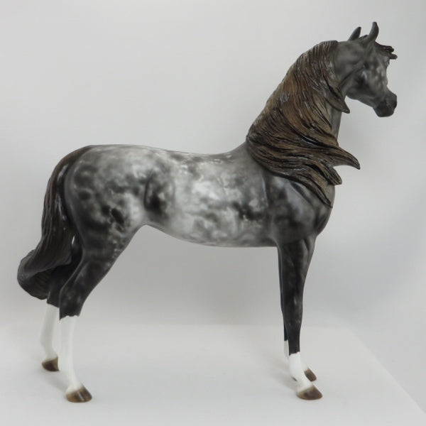 SNOWSHOES - OOAK Marbled Gray Appaloosa Arabian Model Horse