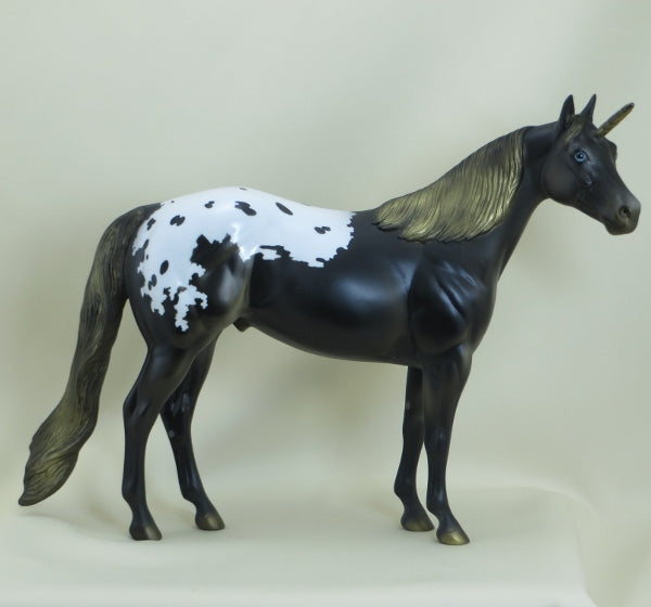 COOLIDGE - OOAK Black Appaloosa w/ Gold Highlights Unicorn Stock 2/15