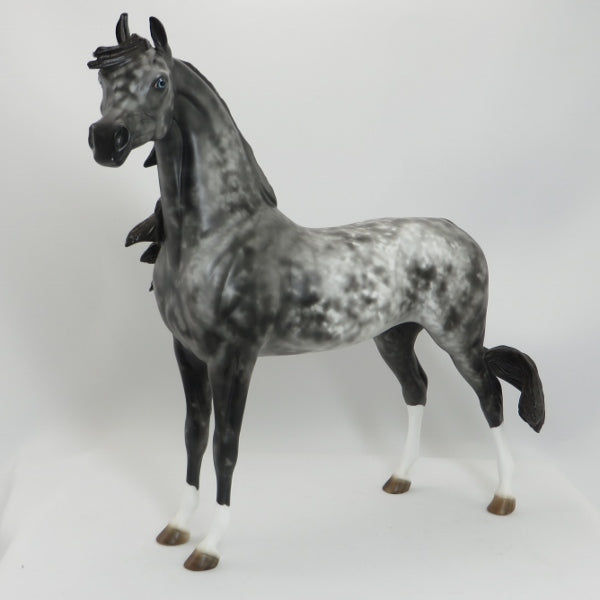 SNOWSHOES - OOAK Marbled Gray Appaloosa Arabian Model Horse