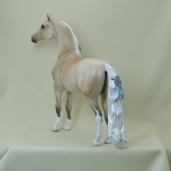 APPLE BITS - OOAK Dapple Palomino Morgan Model Horse with Ribbons - 4/15