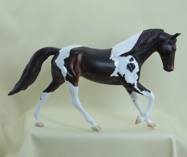 MELT DOWN - OOAK Liver Chestnut Pinto Tennessee Walker with Pegged Legs 3/15