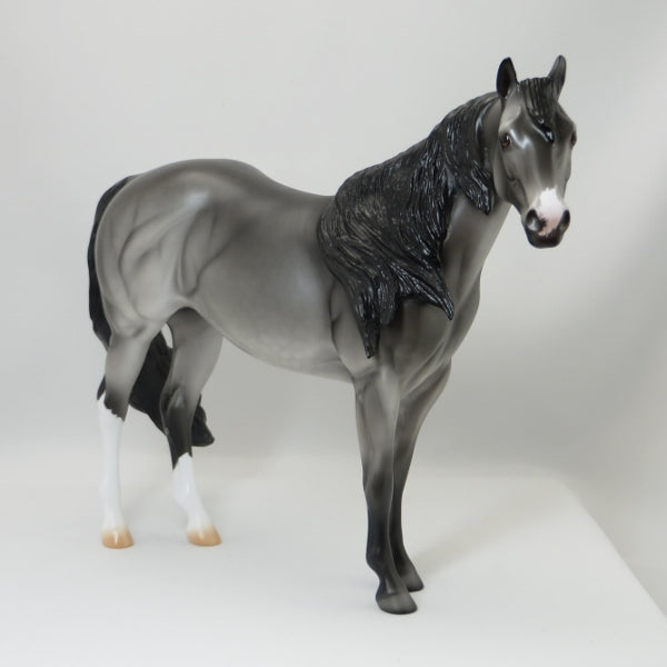 TEN OF SPADES - OOAK Dapple Gray Model Stock Horse - 5/15