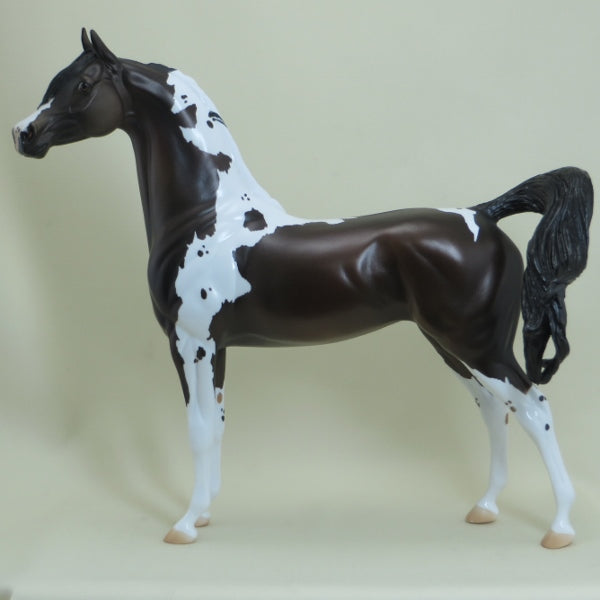 ST. MORITZ - OOAK Dark Bay Pinto Arabian Mare Model Horse - 4/15
