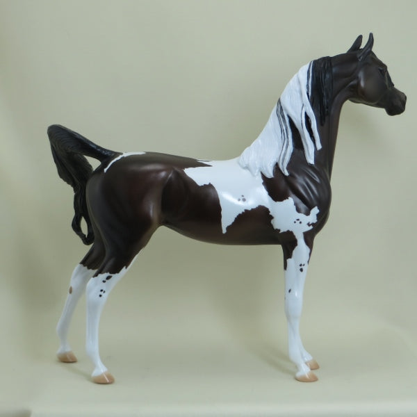 ST. MORITZ - OOAK Dark Bay Pinto Arabian Mare Model Horse - 4/15