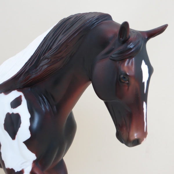 MELT DOWN - OOAK Liver Chestnut Pinto Tennessee Walker with Pegged Legs 3/15