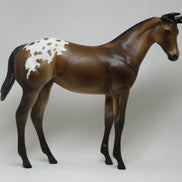 DEER IN THE HEADLIGHTS - OOAK Brown Appaloosa Model Horse with Antlers Weanling - 2/15