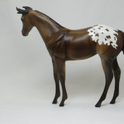 DEER IN THE HEADLIGHTS - OOAK Brown Appaloosa Model Horse with Antlers Weanling - 2/15