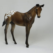 DEER IN THE HEADLIGHTS - OOAK Brown Appaloosa Model Horse with Antlers Weanling - 2/15