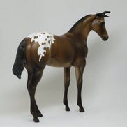 DEER IN THE HEADLIGHTS - OOAK Brown Appaloosa Model Horse with Antlers Weanling - 2/15