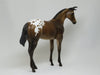 DEER IN THE HEADLIGHTS - OOAK Brown Appaloosa Model Horse with Antlers Weanling - 2/15