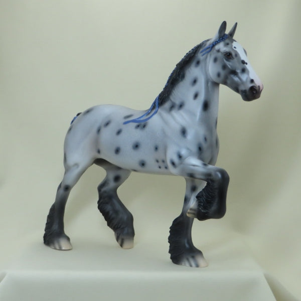 TRIX-IE - OOAK Appaloosa Draft Model Horse with Ribbons - 4/15