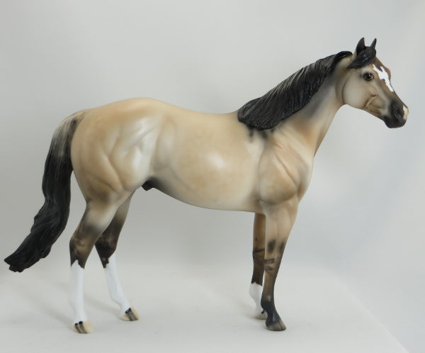 HELAKU SUNNY DAY - OOAK Frosty Dun Stock Model Horse - 5/15