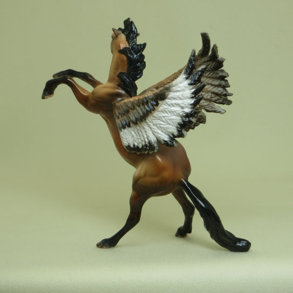 SOARING EAGLE - OOAK Dapple Sooty Buckskin Pegasus Rearing Chip 4/15