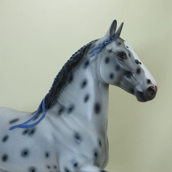TRIX-IE - OOAK Appaloosa Draft Model Horse with Ribbons - 4/15