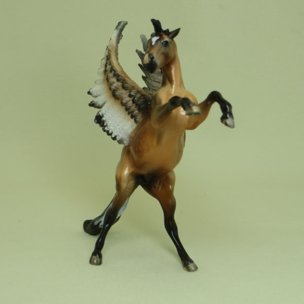 SOARING EAGLE - OOAK Dapple Sooty Buckskin Pegasus Rearing Chip 4/15