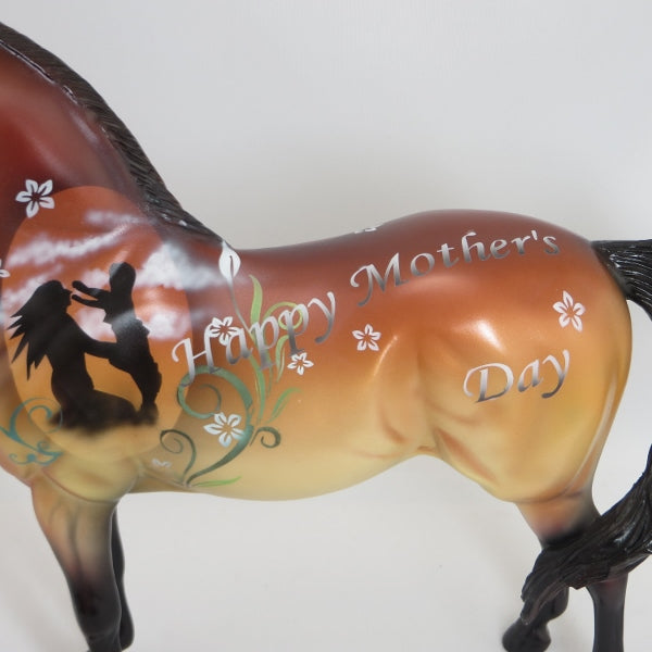 I LOVE YOU MOM - OOAK Golden Bay Morgan Model Horse with Mothers Day Theme - 5/15