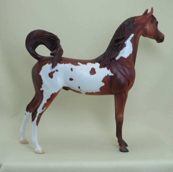 BOOM OR BUST - OOAK Dapple Bay Pinto Arabian Model Horse - 4/15