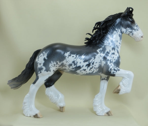 ORIGINAL HOLLYWOOD - OOAK Black Going Gray Sabino Pinto Draft Horse 4/15
