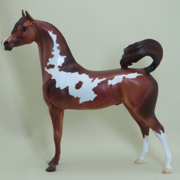 BOOM OR BUST - OOAK Dapple Bay Pinto Arabian Model Horse - 4/15