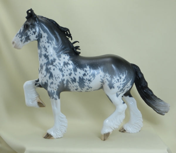 ORIGINAL HOLLYWOOD - OOAK Black Going Gray Sabino Pinto Draft Horse 4/15