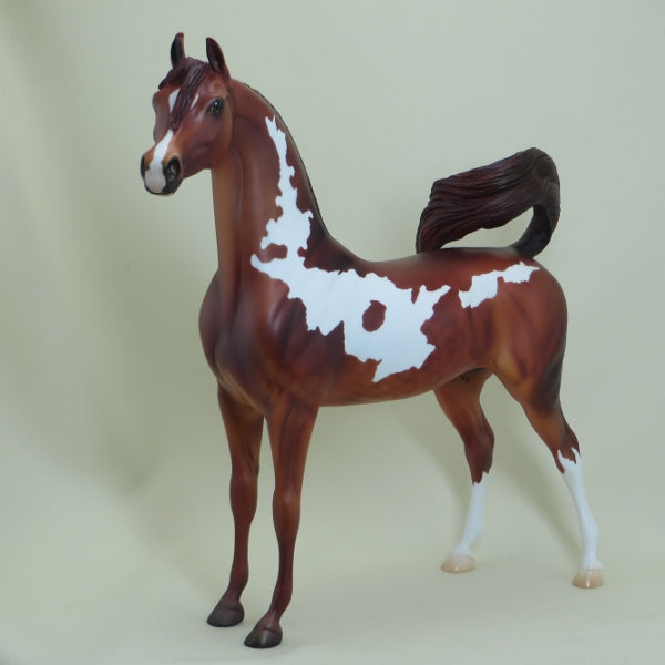 BOOM OR BUST - OOAK Dapple Bay Pinto Arabian Model Horse - 4/15