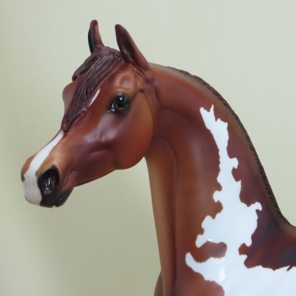 BOOM OR BUST - OOAK Dapple Bay Pinto Arabian Model Horse - 4/15