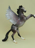SCREECHING OWL - OOAK Rose Gray Pegasus Rearing Chip Model Horse -  4/15